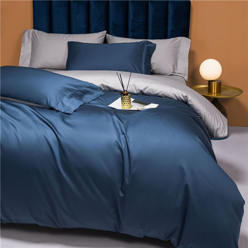 Luxe Sateen Duvet Cover-Midnight Blue